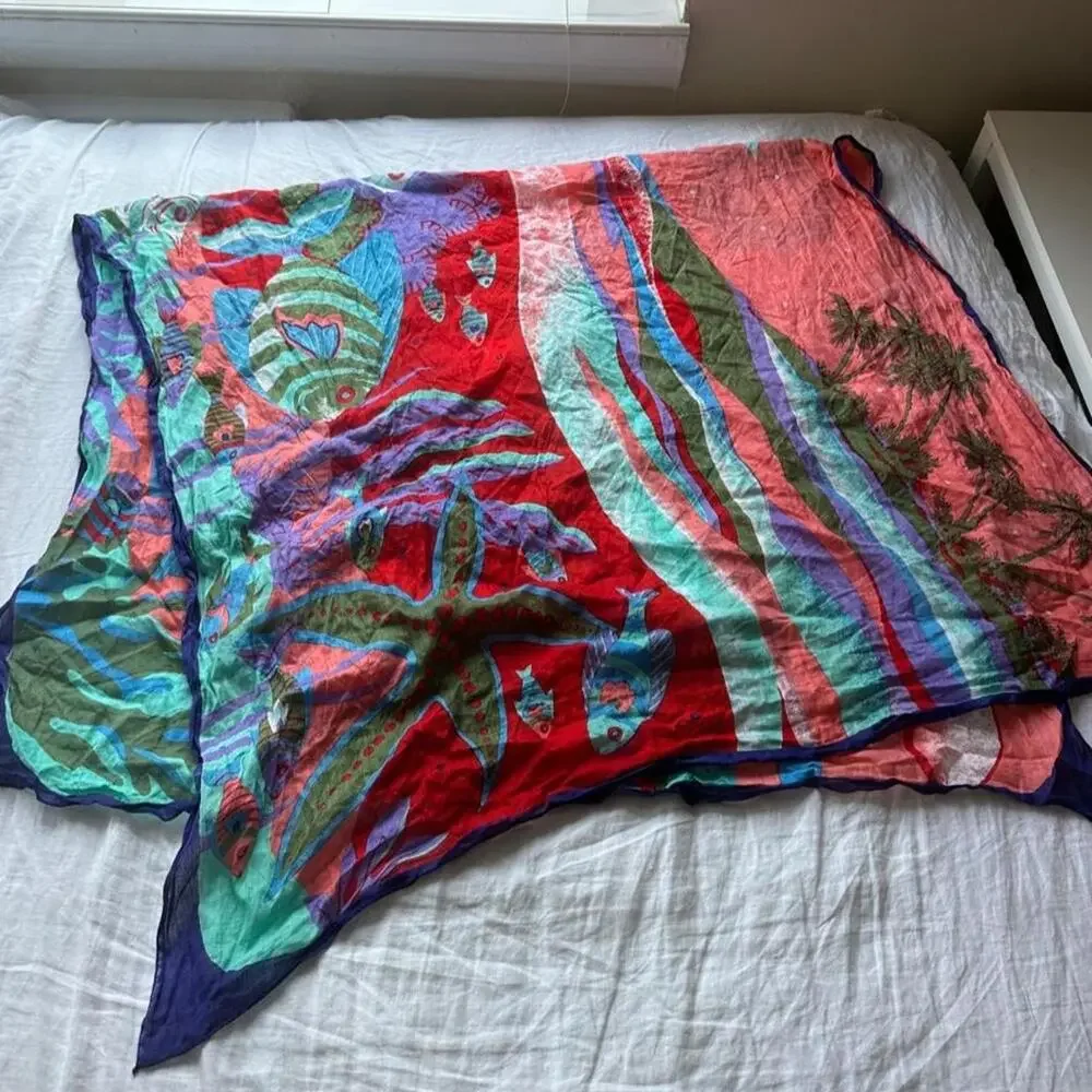 Vintage 100 cotton fish print